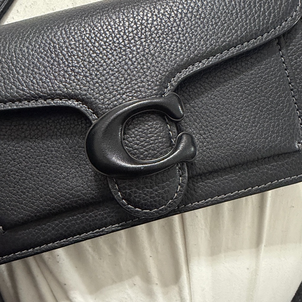 Coach black tabby clutch chain
